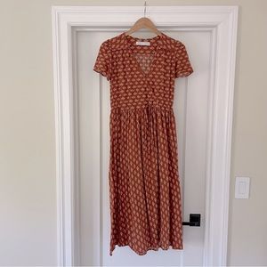 Christy Dawn Cotton “Dawn” Dress in Indian Turmeric Block Print